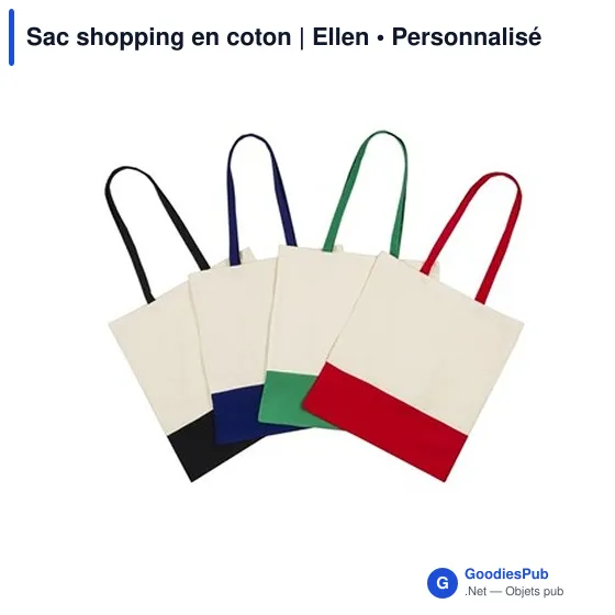 Sac shopping en coton personnalisable avec logo - Ellen - Image 7