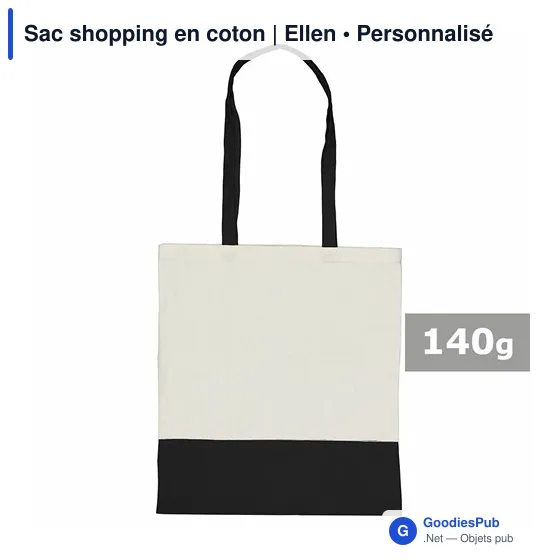Sac shopping en coton personnalisable avec logo - Ellen - Image 10