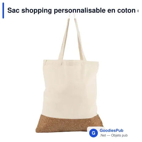 Sac shopping personnalisable en coton et liège Dalia avec logo