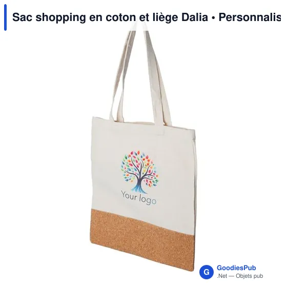 Sac shopping personnalisable en coton et liège Dalia avec logo - Image 2