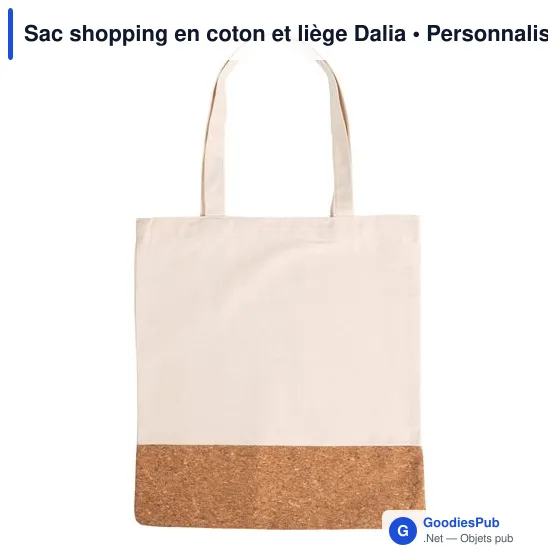 Sac shopping personnalisable en coton et liège Dalia avec logo - Image 4