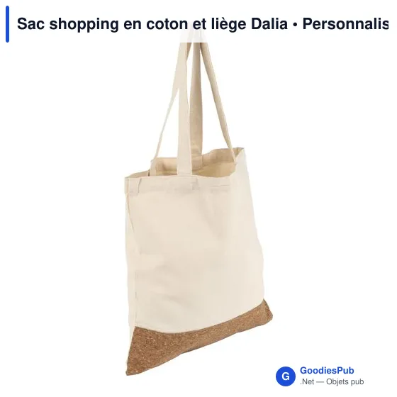 Sac shopping personnalisable en coton et liège Dalia avec logo - Image 6