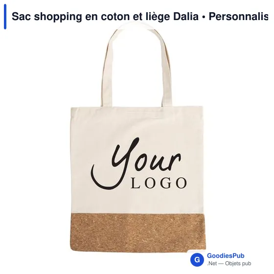 Sac shopping personnalisable en coton et liège Dalia avec logo - Image 7