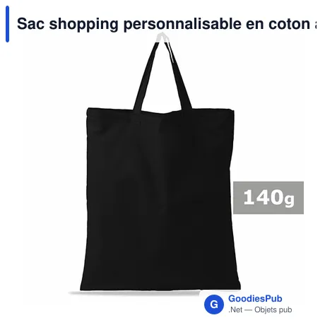 Sac shopping personnalisable en coton avec logo - Lettie