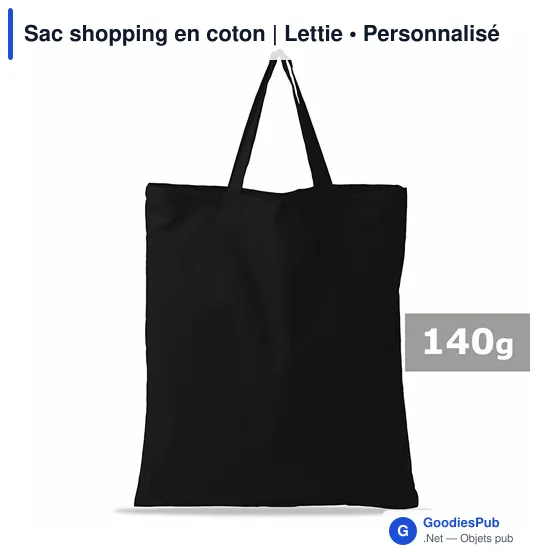 Sac shopping personnalisable en coton avec logo - Lettie - Image 1