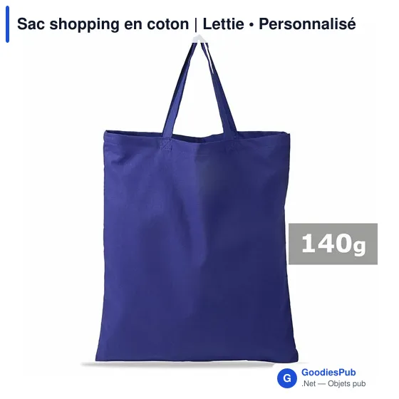 Sac shopping personnalisable en coton avec logo - Lettie - Image 5