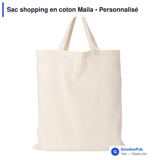 Sac shopping en coton personnalisable avec logo - Maila - Image 1
