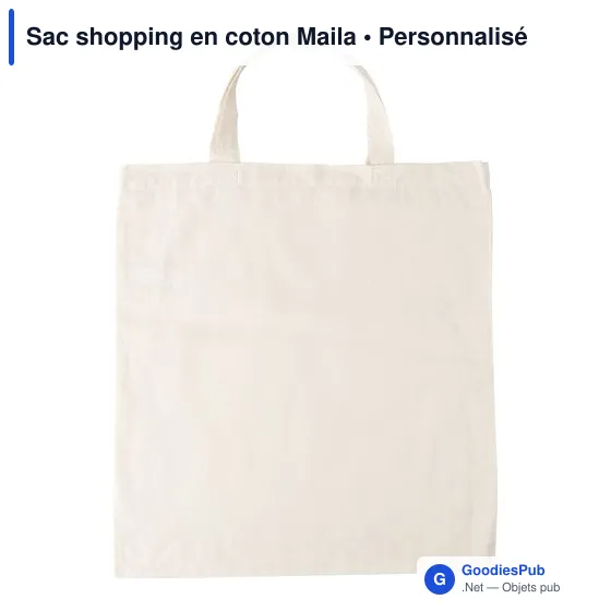 Sac shopping en coton personnalisable avec logo - Maila - Image 2