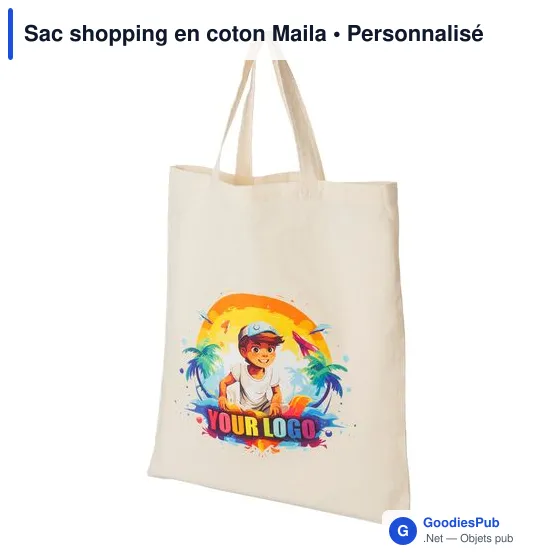 Sac shopping en coton personnalisable avec logo - Maila - Image 3