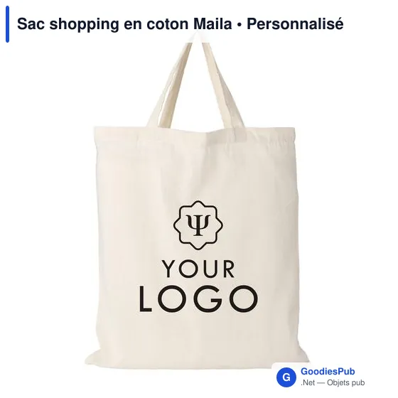 Sac shopping en coton personnalisable avec logo - Maila - Image 5