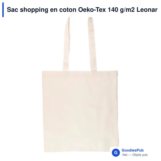 Sac shopping personnalisable en coton avec logo - modèle Leonard - Image 3
