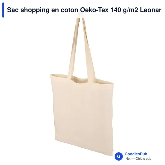 Sac shopping personnalisable en coton avec logo - modèle Leonard - Image 4