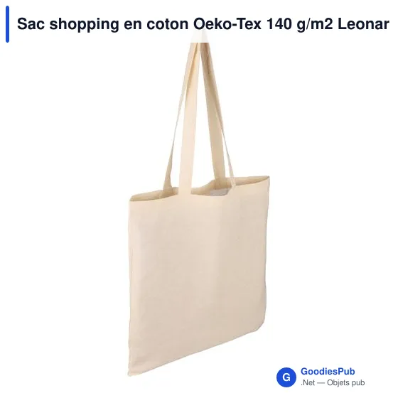 Sac shopping personnalisable en coton avec logo - modèle Leonard - Image 5