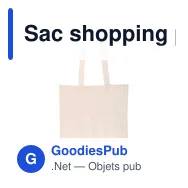 Sac shopping personnalisable en coton avec logo - modèle Joshua - Miniature 1