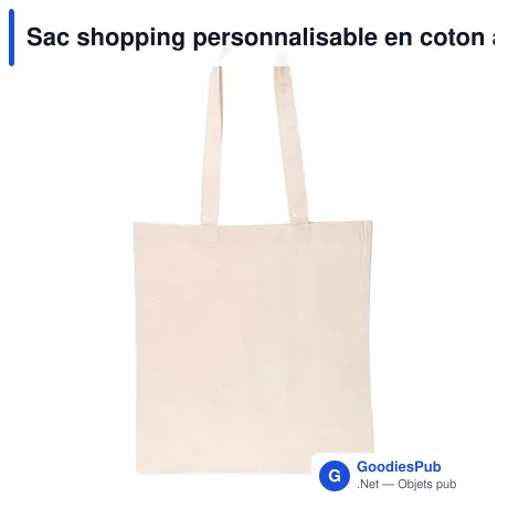 Sac shopping personnalisable en coton avec logo - modèle Joshua