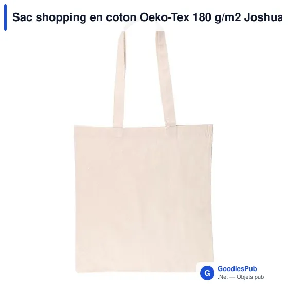 Sac shopping personnalisable en coton avec logo - modèle Joshua - Image 1