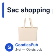 Sac shopping personnalisable en coton avec logo - modèle Joshua - Miniature 2