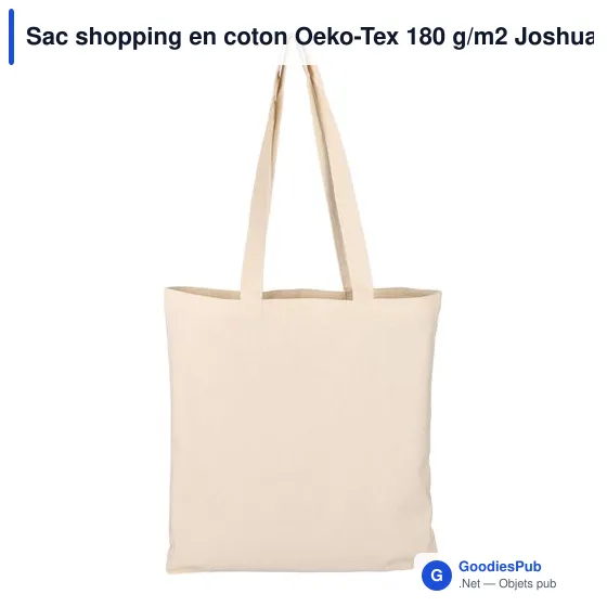 Sac shopping personnalisable en coton avec logo - modèle Joshua - Image 2