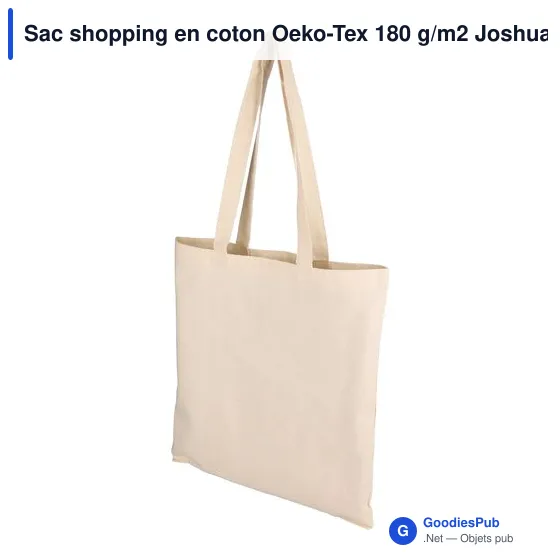 Sac shopping personnalisable en coton avec logo - modèle Joshua - Image 3