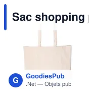 Sac shopping personnalisable en coton Oeko-Tex avec logo - Miniature 1