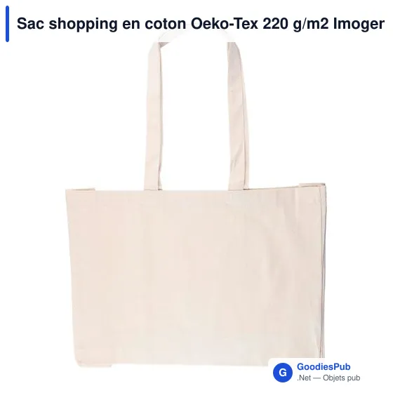Sac shopping personnalisable en coton Oeko-Tex avec logo - Image 1