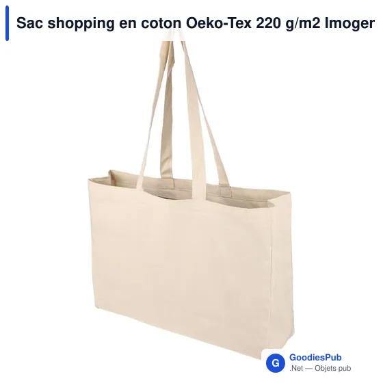 Sac shopping personnalisable en coton Oeko-Tex avec logo - Image 3