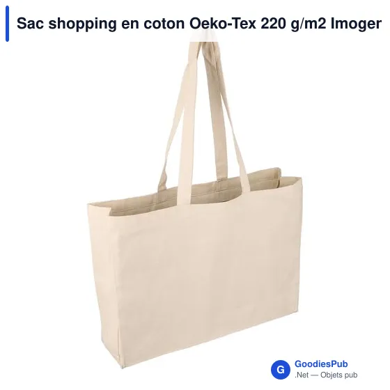 Sac shopping personnalisable en coton Oeko-Tex avec logo - Image 4