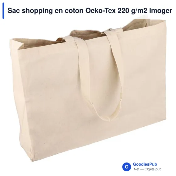 Sac shopping personnalisable en coton Oeko-Tex avec logo - Image 5