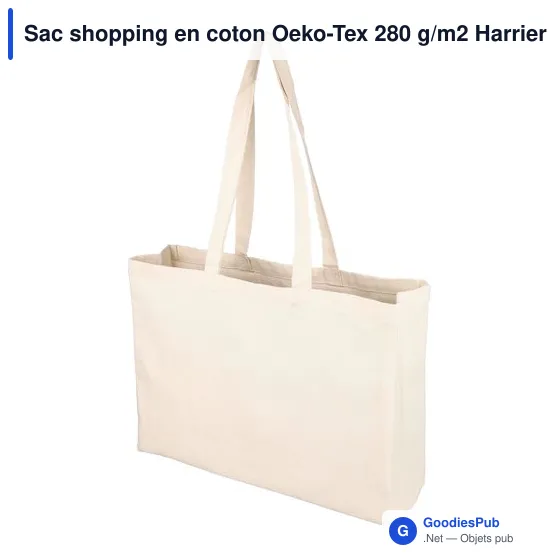 Sac shopping personnalisable en coton avec logo - modèle Harrier - Image 3
