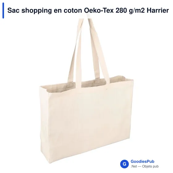 Sac shopping personnalisable en coton avec logo - modèle Harrier - Image 4