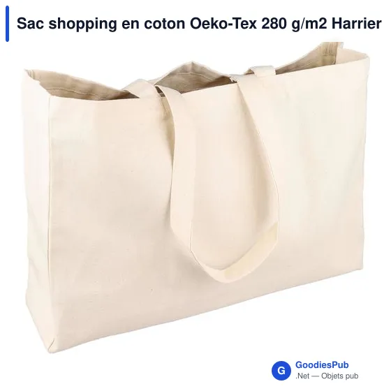Sac shopping personnalisable en coton avec logo - modèle Harrier - Image 5