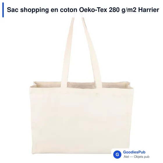 Sac shopping personnalisable en coton avec logo - modèle Harrier - Image 6