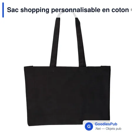 Sac shopping personnalisable en coton Oeko-Tex avec logo entreprise
