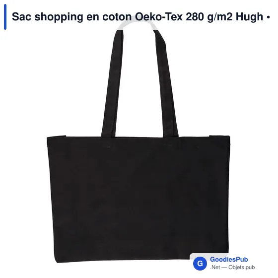 Sac shopping personnalisable en coton Oeko-Tex avec logo entreprise - Image 1