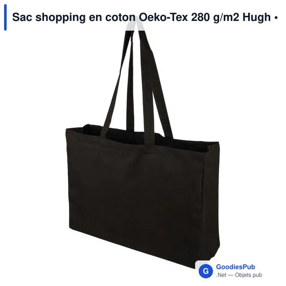 Sac shopping personnalisable en coton Oeko-Tex avec logo entreprise - Image 3