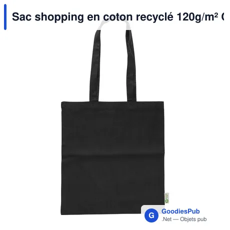Sac shopping en coton recyclé 120g/m² Cassiopeia