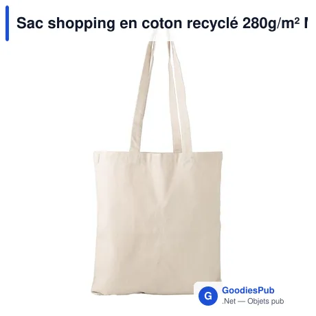 Sac shopping en coton recyclé 280g/m² Marty