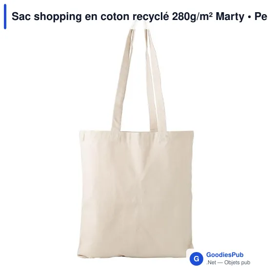 Sac shopping en coton recyclé 280g/m² Marty - Image 1