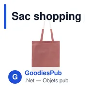 Sac shopping personnalisable en coton recyclé 38x42 cm avec logo - Rouge ou bleu - Miniature 2