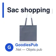 Sac shopping personnalisable en coton recyclé 38x42 cm avec logo - Rouge ou bleu - Miniature 3
