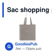 Sac shopping personnalisable en coton recyclé 38x10x42 cm avec logo - Soufflet - Miniature 2