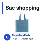 Sac shopping personnalisable en coton recyclé 38x10x42 cm avec logo - Soufflet - Miniature 3