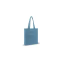 Variante Bleu - Sac shopping personnalisable en coton recyclé 38x10x42 cm avec logo - Soufflet