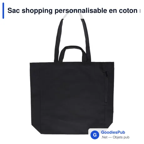 Sac shopping personnalisable en coton recyclé avec logo - Bennett