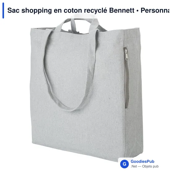 Sac shopping personnalisable en coton recyclé avec logo - Bennett - Image 8
