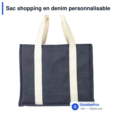 Sac shopping en denim personnalisable avec logo - Gretchen