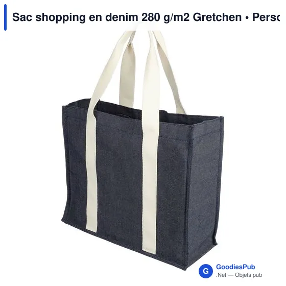 Sac shopping en denim personnalisable avec logo - Gretchen - Image 4
