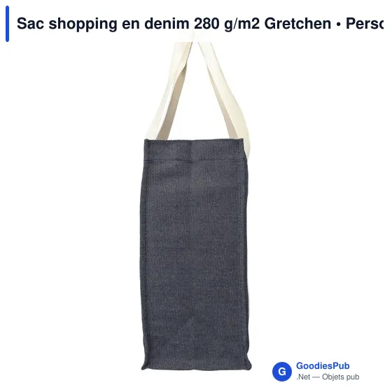 Sac shopping en denim personnalisable avec logo - Gretchen - Image 6