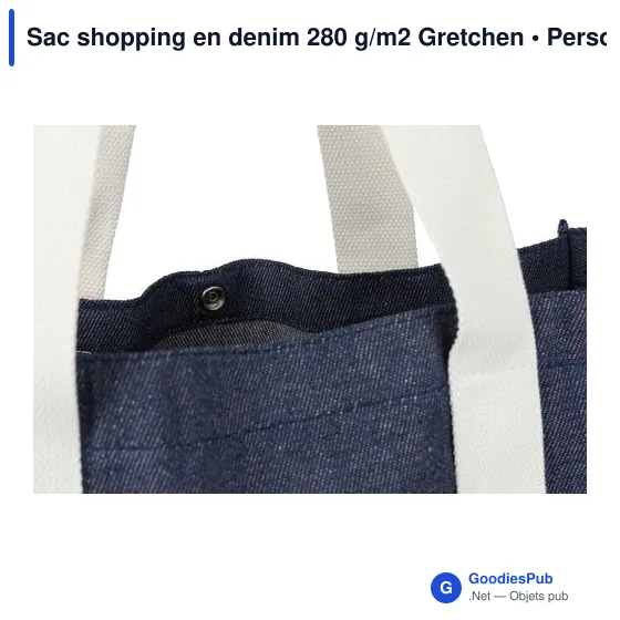 Sac shopping en denim personnalisable avec logo - Gretchen - Image 7