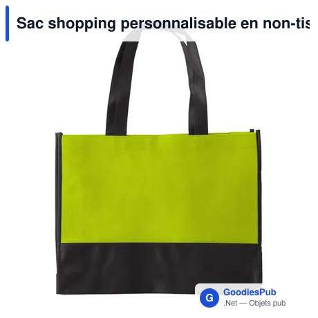 Sac shopping personnalisable en non-tissé avec logo - Brenda